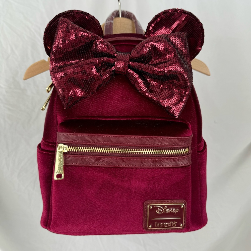 Loungefly Mini Backpack Minnie Mouse Ears Red Sequined